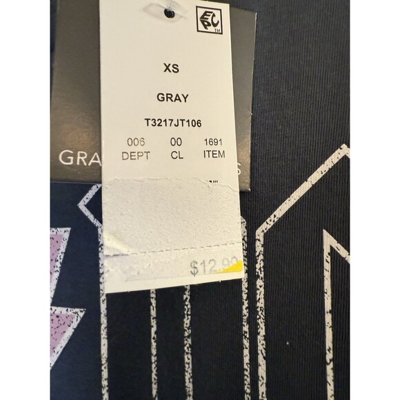 AC/DC Graphic T-Shirt XS Gray Lightning Bolts Grayson Threads Women’s Rock Tee - Picture 3 of 6